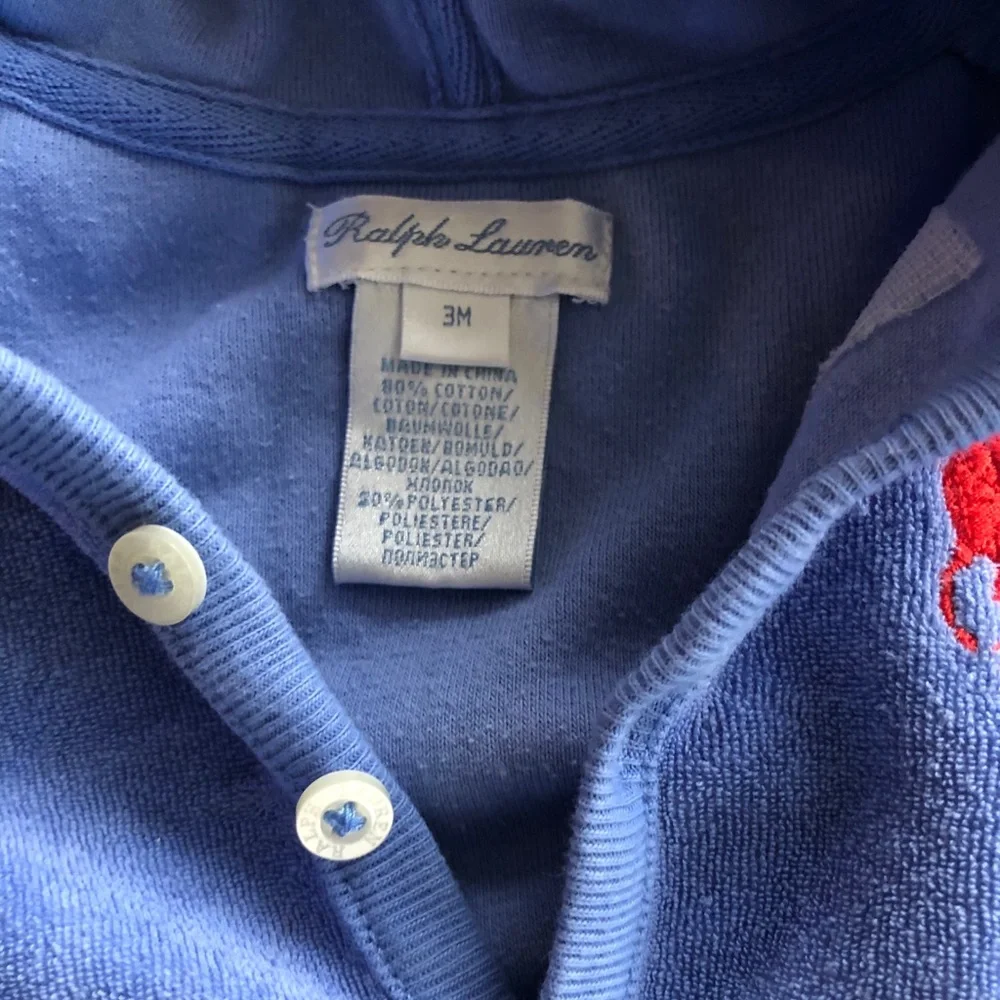 RALPH LAUREN Cotton Blend Terry Hooded Coverall